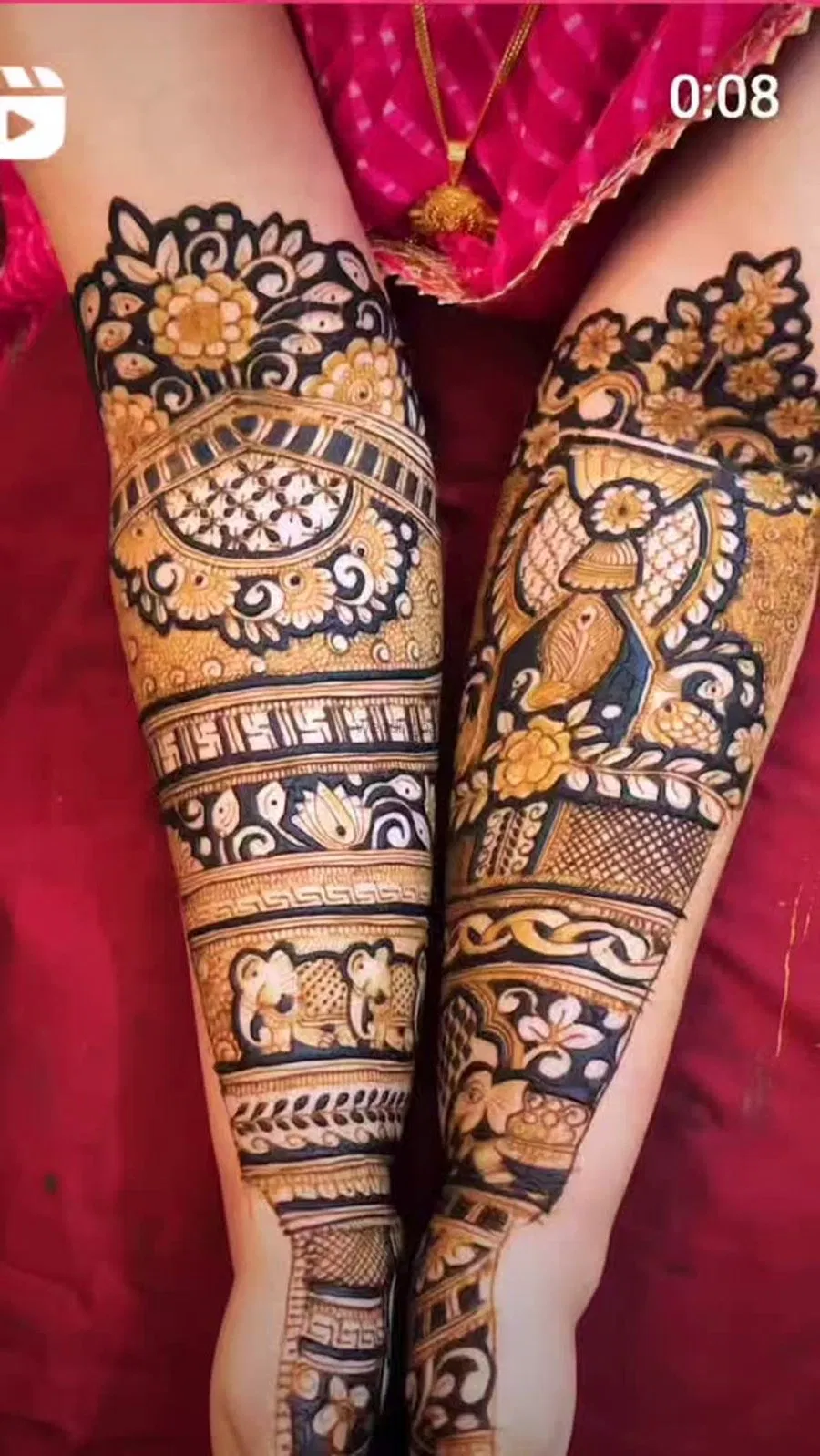 Back Hand Mehndi Design with Figures and Peacock (6)