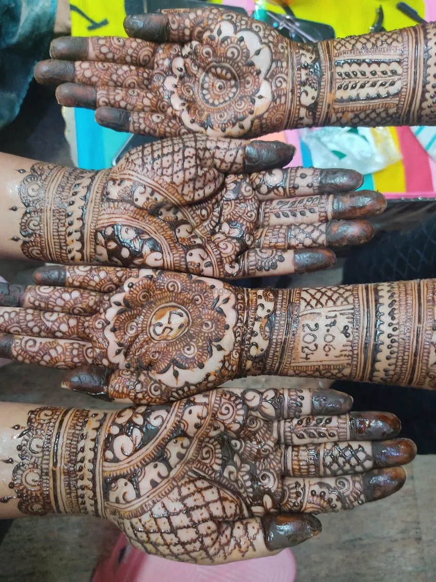 Front Hand Mehndi Design with Figures
