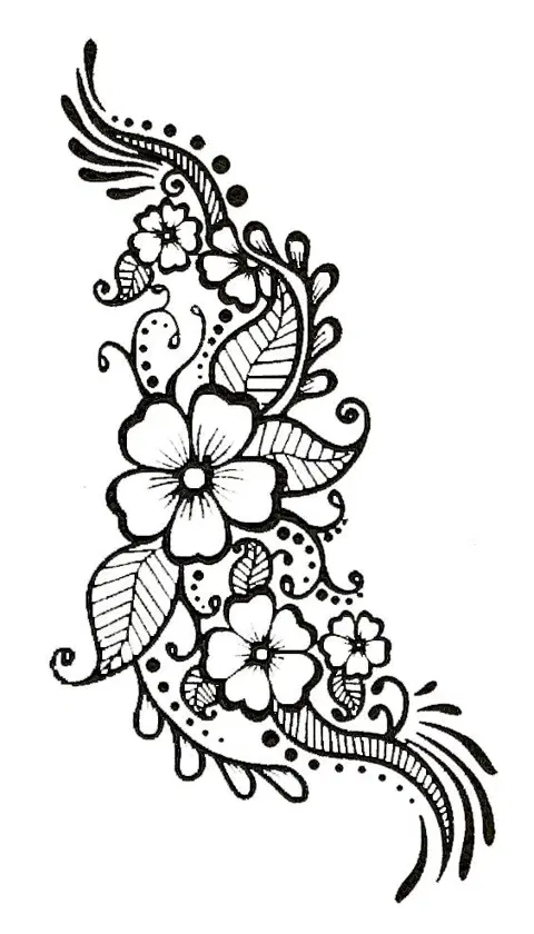 deity half hand mehndi design