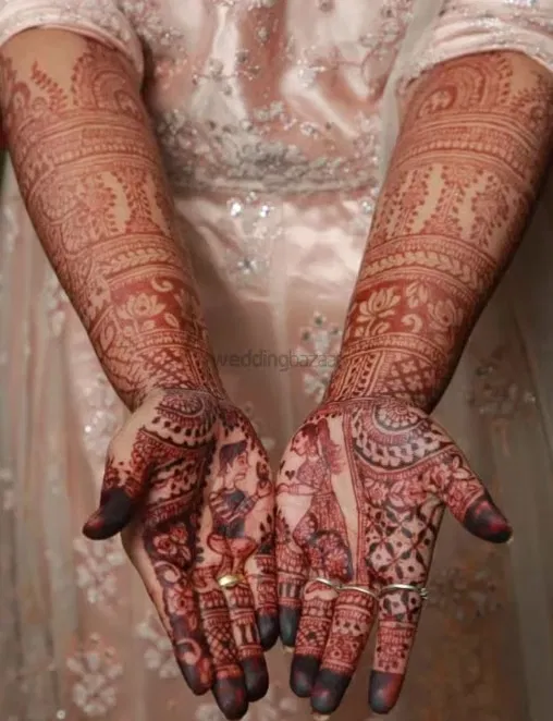 Front Hand Mehndi Design with Figures