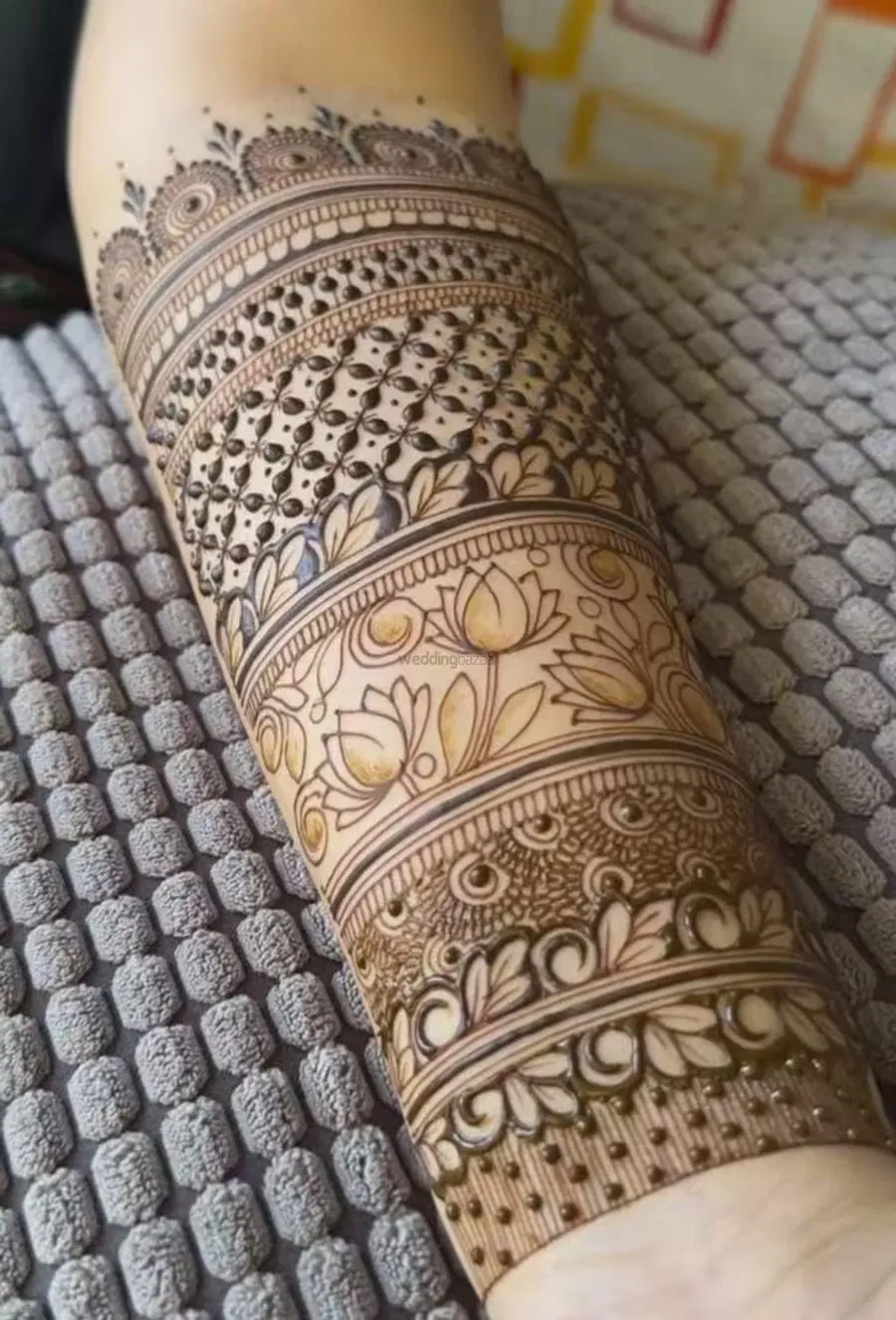 Aesthetic Bridal Arm Mehndi Design
