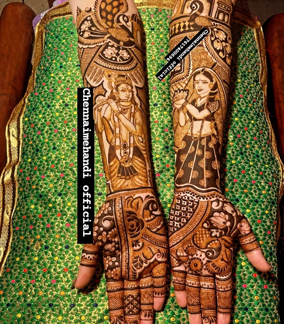 Bridal Full Hand Mehndi Design with Figures (46)
