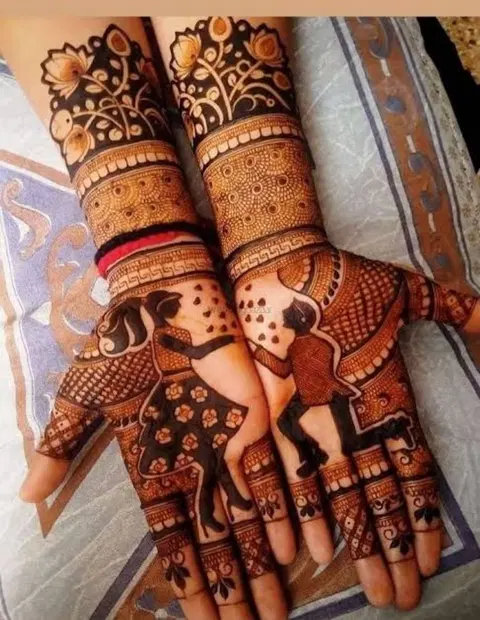 stylish figure back hand mehndi design