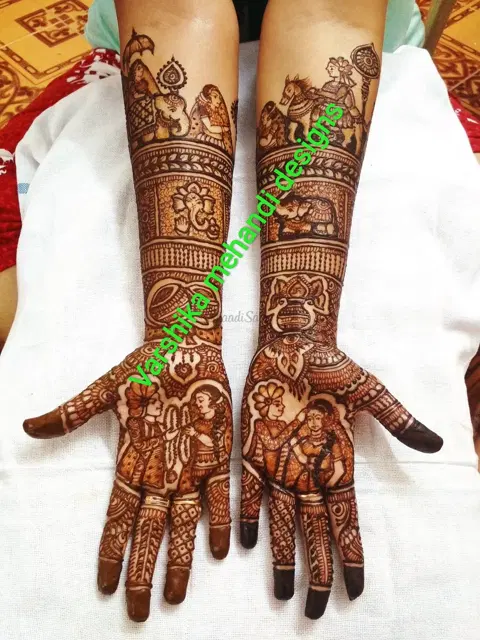 figure full hand mehndi design
