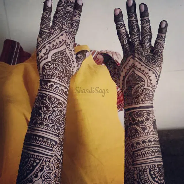 Front Hand Mehndi Design with Figures
