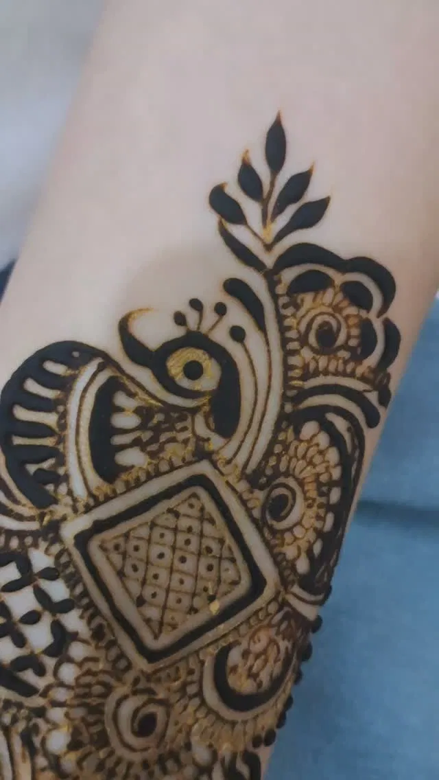 Bridal Mehndi Design with Peacock