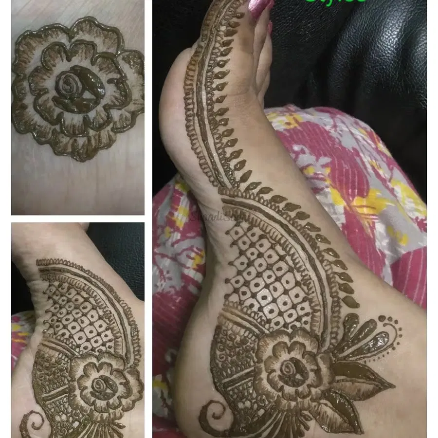 Arabic Foot Mehndi Design with Lotus