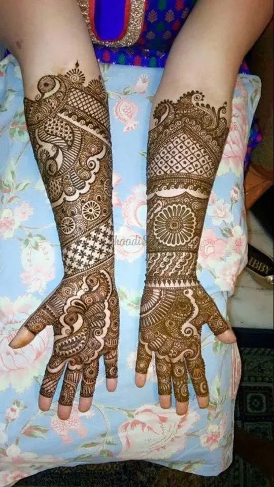 Front Hand Mehndi Design with Figures (2)