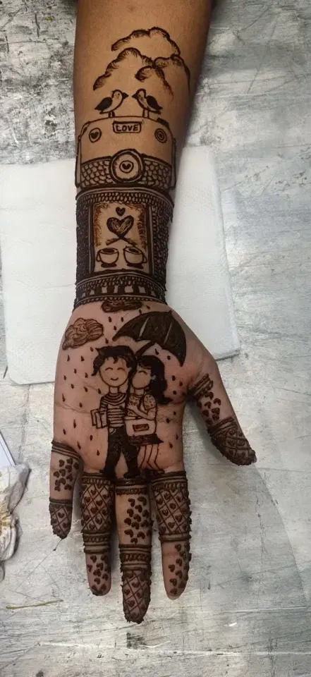 figure front hand mehndi design