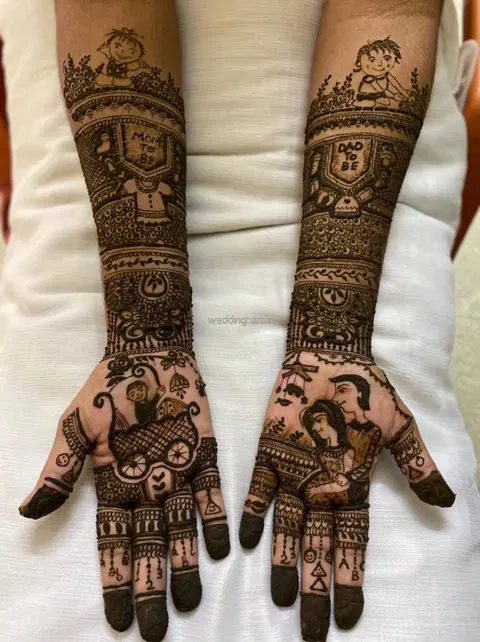 figure full hand mehndi design