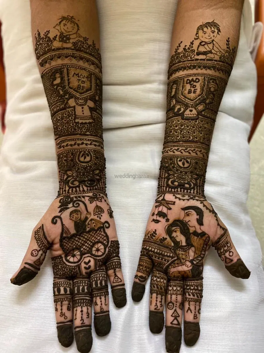 Full Hand Mehndi Design with Figures