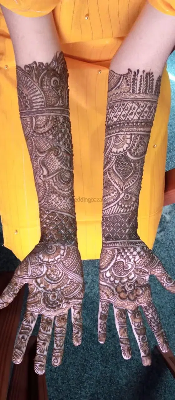 Front Hand Mehndi Design with Figures