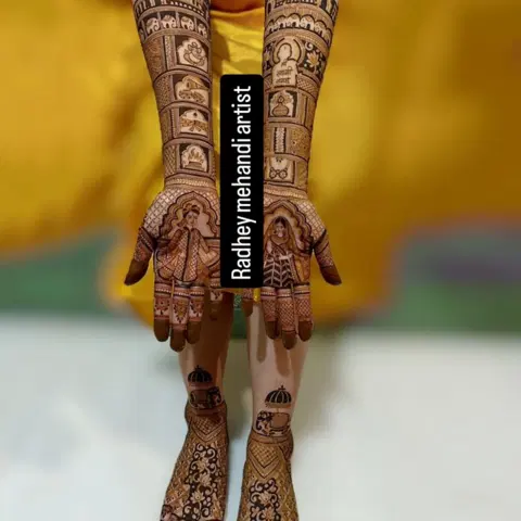 figure full hand mehndi design
