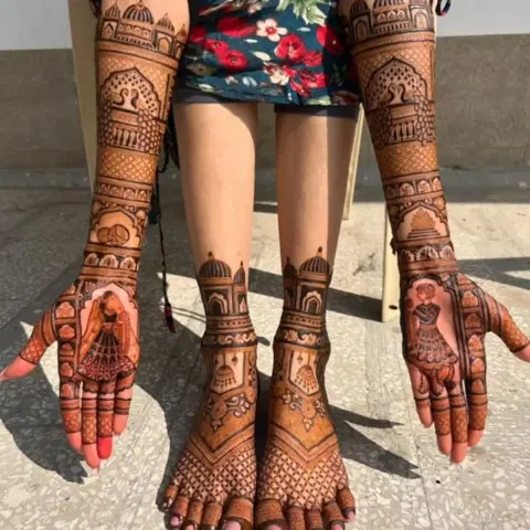 bridal indian foot mehndi design