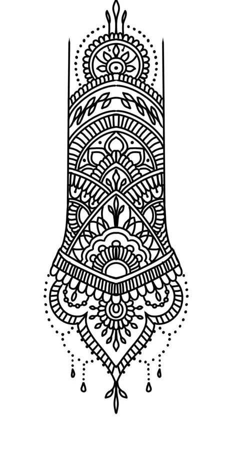 arabic indian circle arm mehndi design