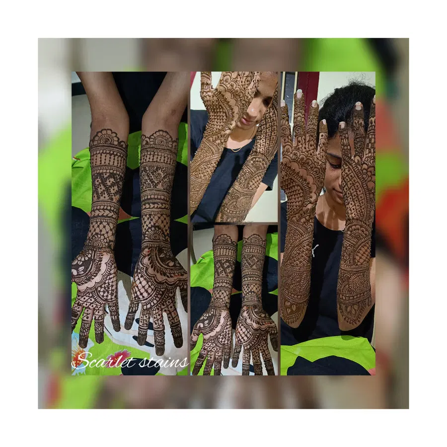 Front Hand Mehndi Design with Figures