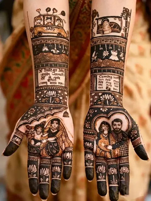 figure full hand mehndi design