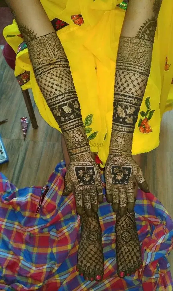 Full Hand Mehndi Design with Figures