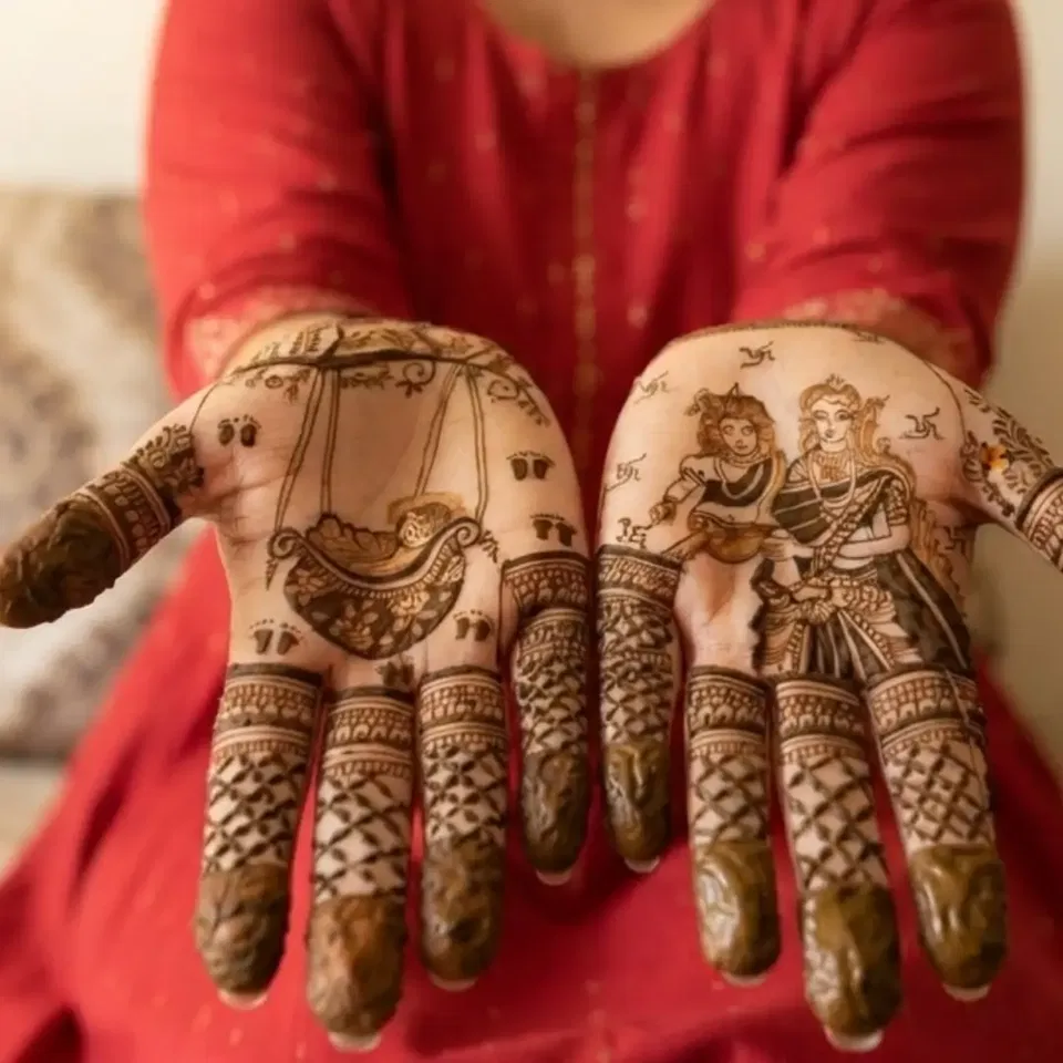 Mehndi Design with Figures