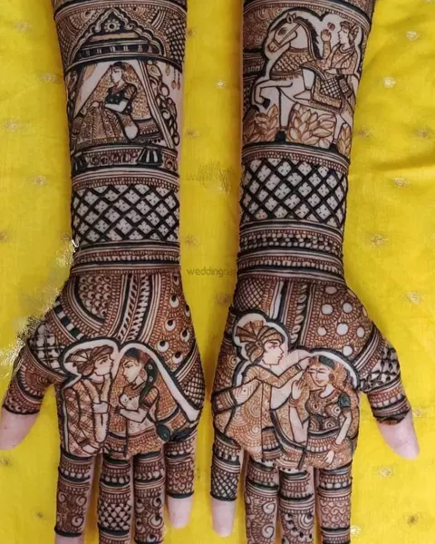 figure full hand mehndi design