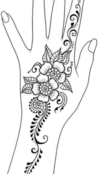 arabic flower front hand mehndi design