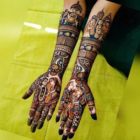 figure full hand mehndi design