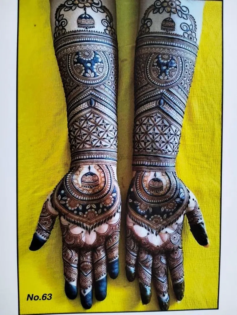 Front Hand Mehndi Design with Figures
