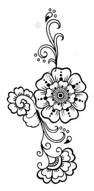 Arabic Indian Mehndi Design with Flowers (2)