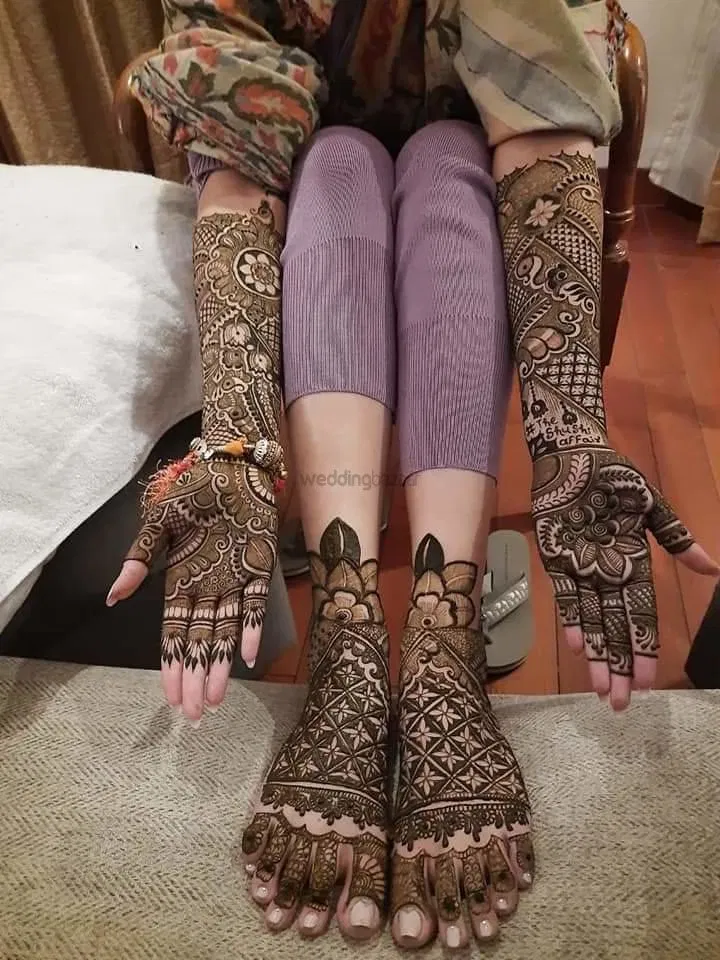 Front Hand Mehndi Design with Figures