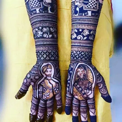 figure full hand mehndi design