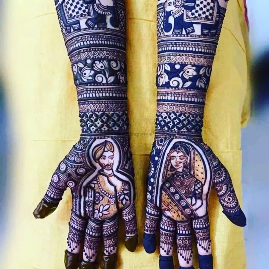 Full Hand Mehndi Design with Figures