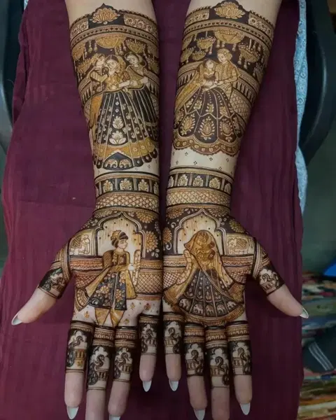 figure back hand mehndi design