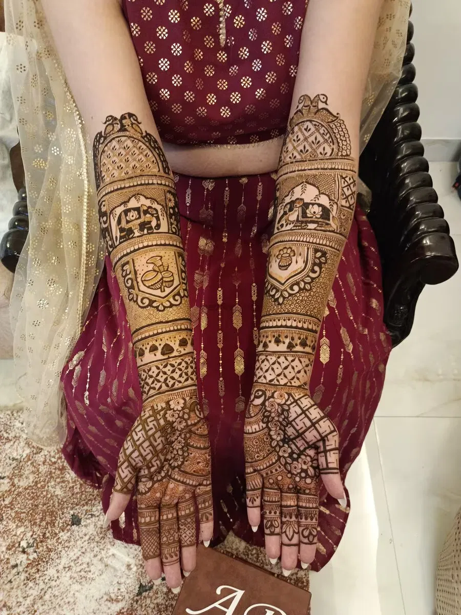 Back Hand Mehndi Design with Figures