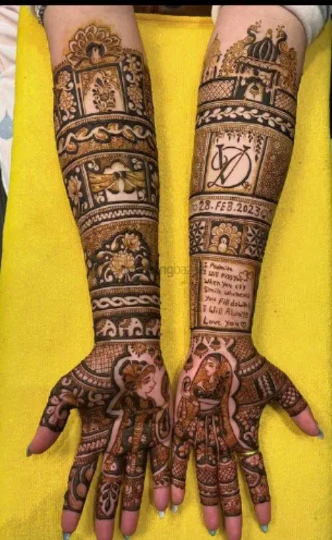 Full Hand Mehndi Design with Figures