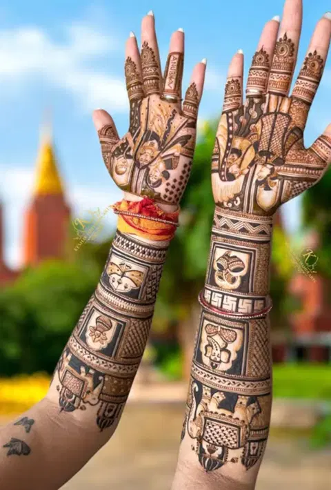front hand mehndi design