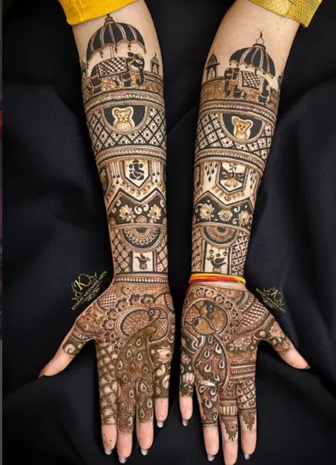 figure front hand mehndi design