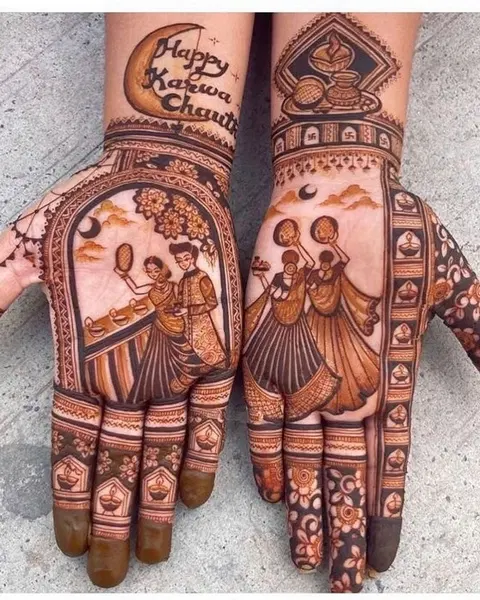 bridal indian figure front hand mehndi design