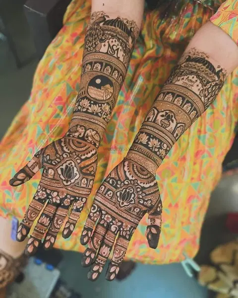 figure full hand mehndi design