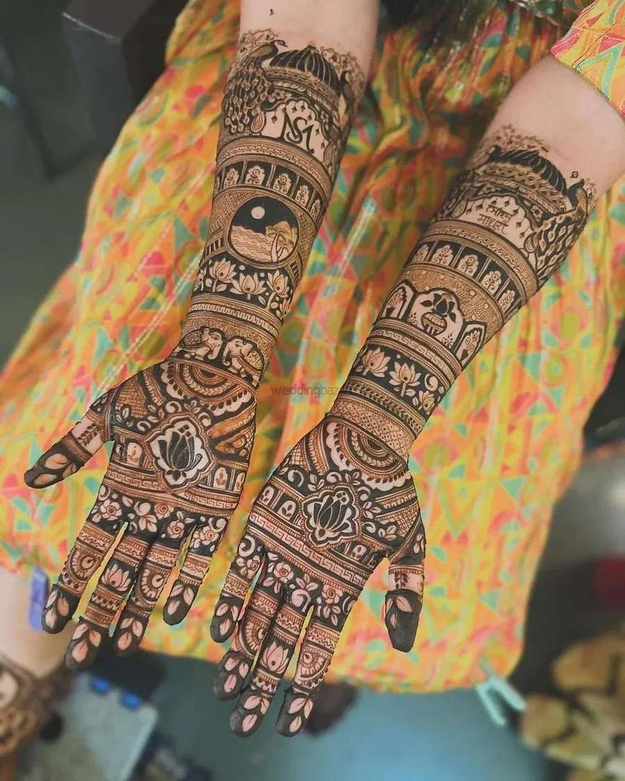 Full Hand Mehndi Design with Figures