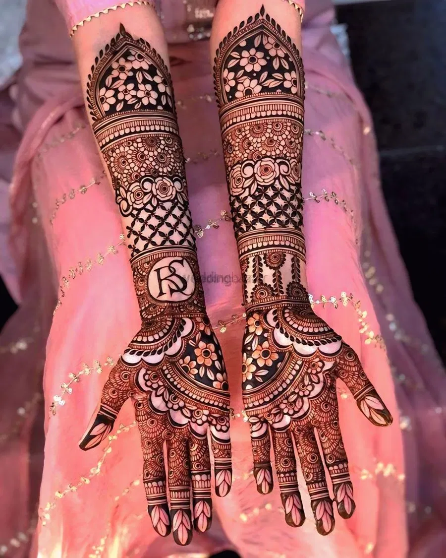 Full Hand Mehndi Design with Figures (2)