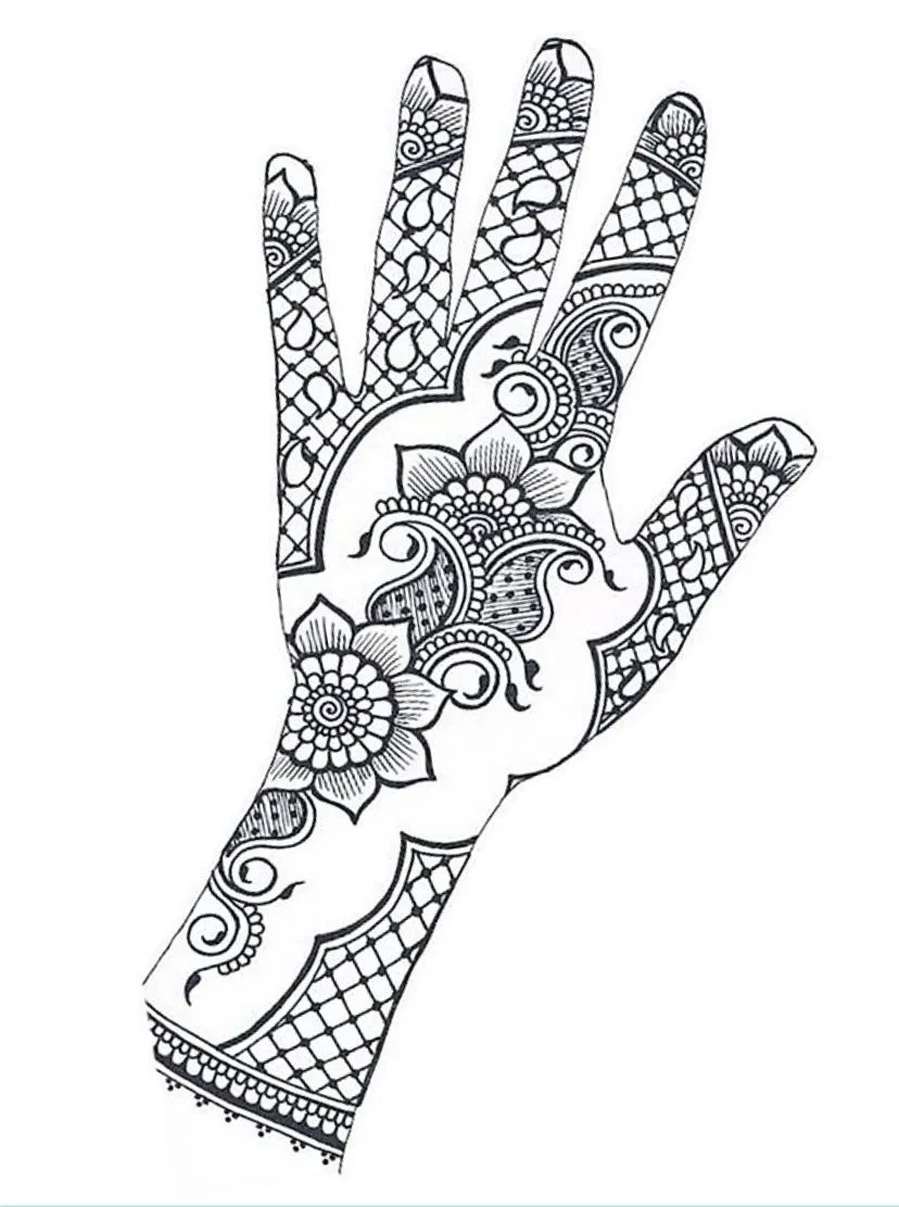 Arabic Bridal Front Hand Mehndi Design with Moon