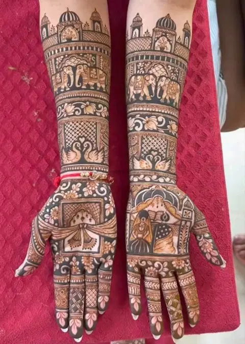 figure front hand mehndi design