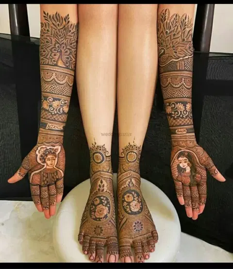 figure front hand mehndi design