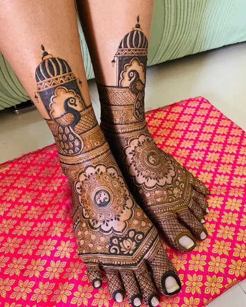 peacock mehndi design