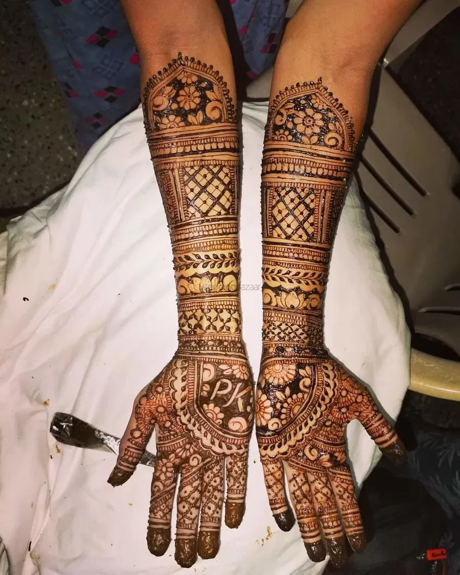 Full Hand Mehndi Design with Figures