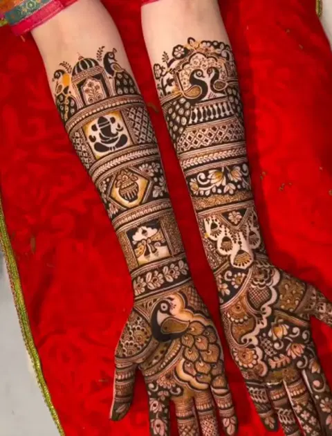 figure full hand mehndi design