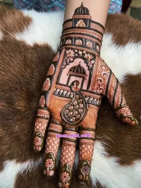 front hand mehndi design