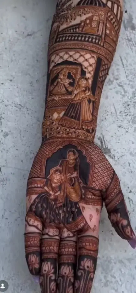 figure full hand mehndi design