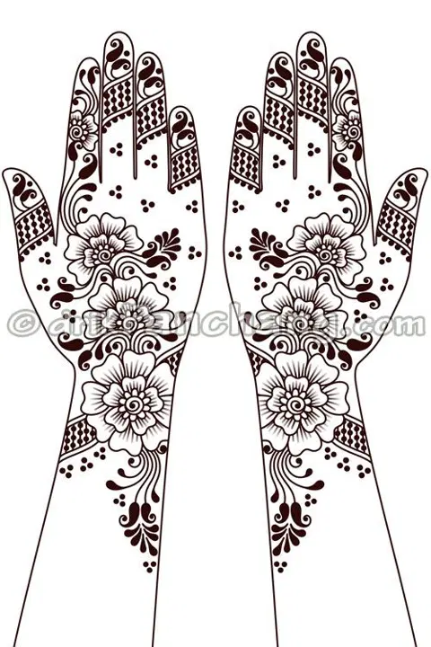 arabic bridal figure front hand mehndi design