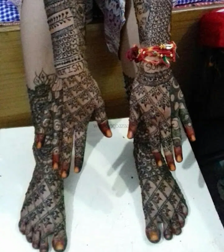 Front Hand Mehndi Design with Figures